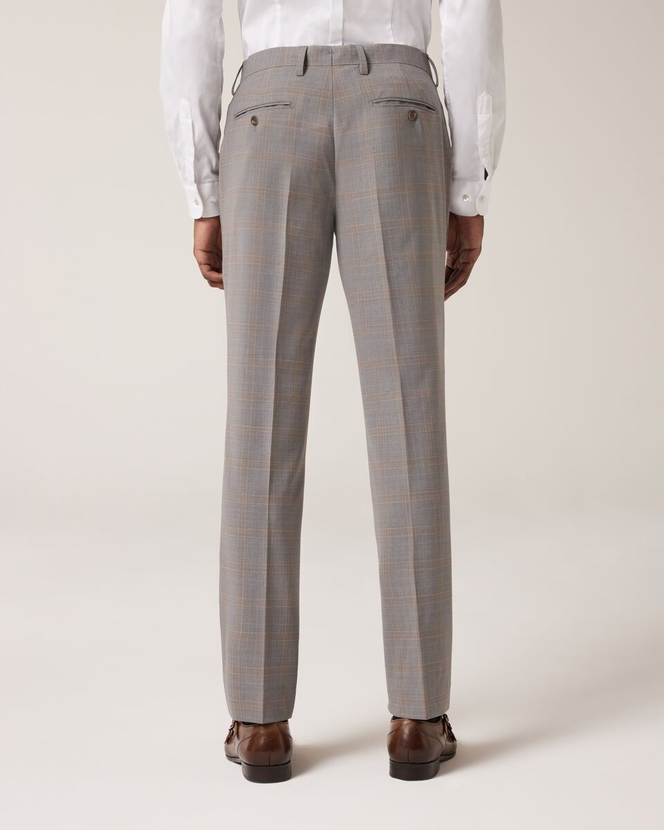 Slim Stretch Wool Blend Tailored Pant, Grey Check, hi-res